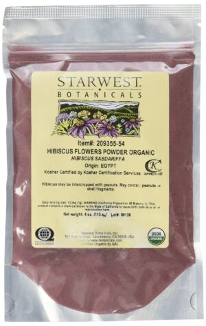 Starwest Botanicals polvo orgánico flor de hibisco 4 onzas