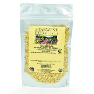 Starwest Botanicals raíz de astrágalo orgánica 4 onzas bolsa resellable