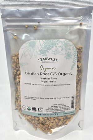 Starwest Botanicals raíz de genciana orgánica 4 onzas paquete