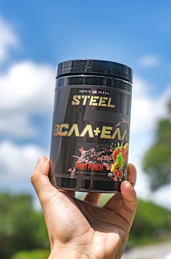 Version 1.0.0 Steel Supplements BCAA EAA paquete 30 porciones Fruta Punch