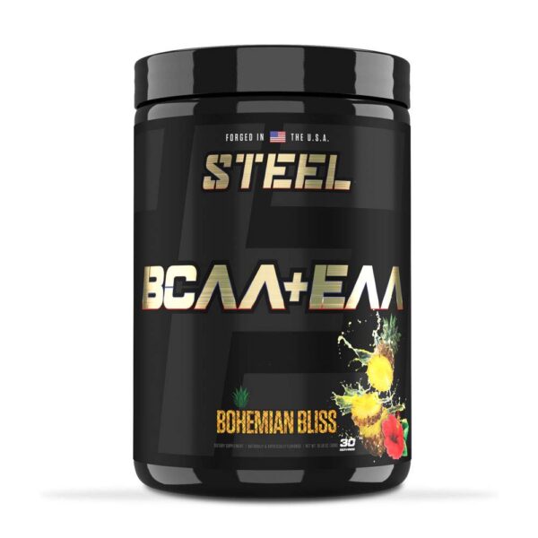 Frente del envase Steel Supplements BCAA EAA polvo