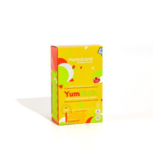 Version 1.0.0 Stick polvo Herbaland YumBiotic probióticos sabor limón clementina