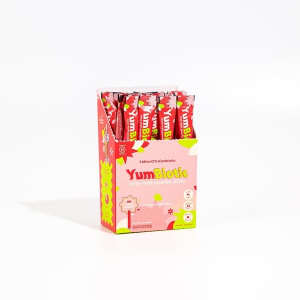 Stick polvo YumBiotic Herbaland sabor fresa y limón para salud intestinal