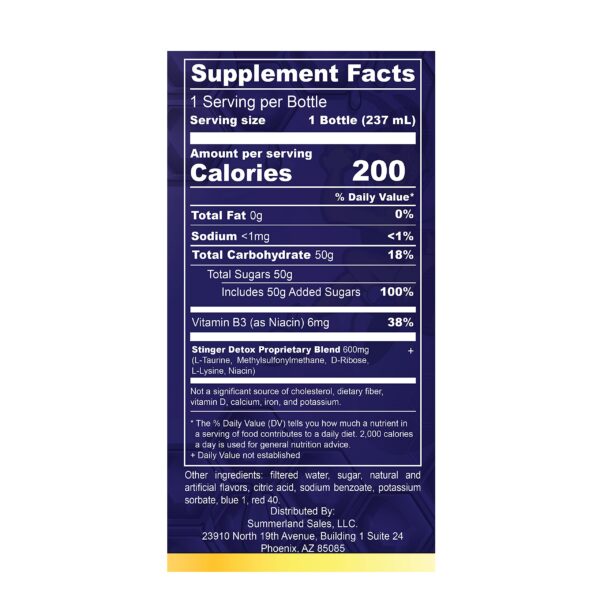 Stinger Detox bebida sabor uva paquete doble