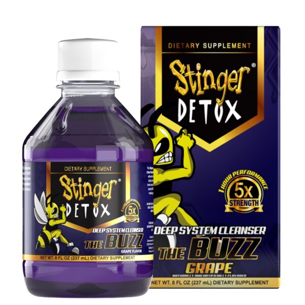 Stinger Detox Buzz bebida detox extra fuerte sabor uva
