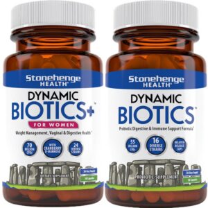 Stonehenge Health Dynamic Biotics+ para mujeres, suplemento probiótico y herbal