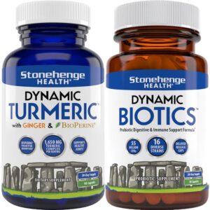 Stonehenge Health paquete suplemento cúrcuma y probióticos para articulaciones