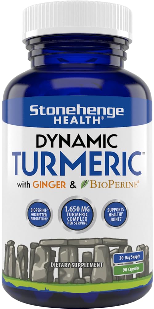 Stonehenge Health suplemento cúrcuma curcumina con jengibre 1650 mg