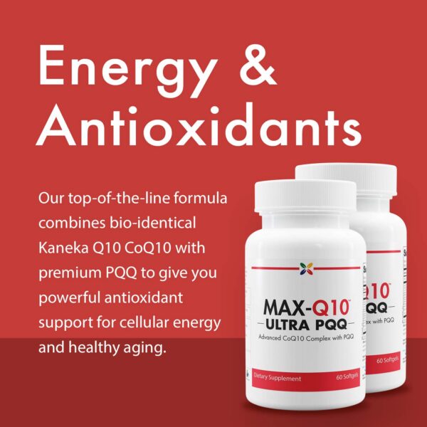 Stop Aging Now Max-Q10 Ultra CoQ10 BioPQQ etiqueta lateral