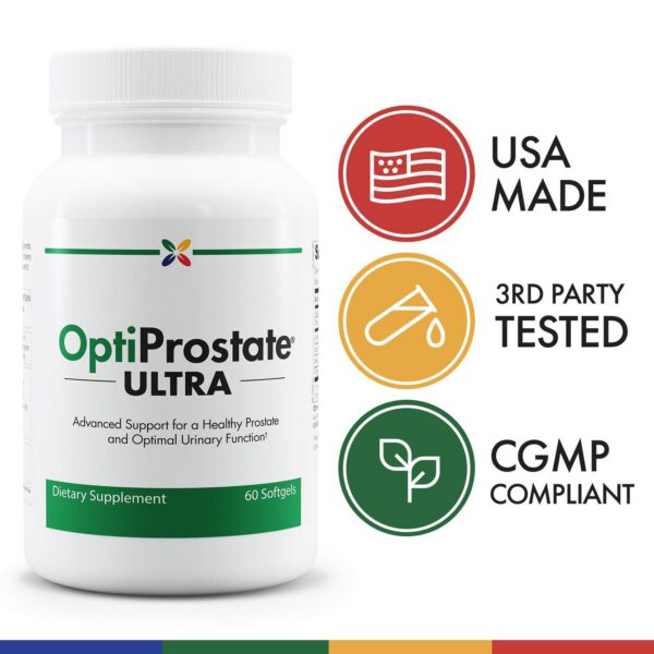 Stop Aging Now OptiProstate Ultra cápsulas salud prostática vista cercana