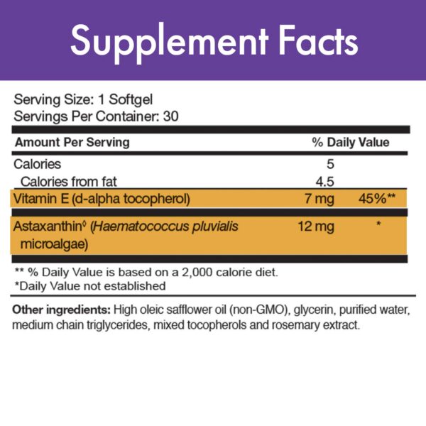 Detalle de la etiqueta trasera PurZanthin