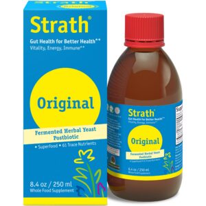 Frente del frasco Strath Nutritional Yeast jarabe
