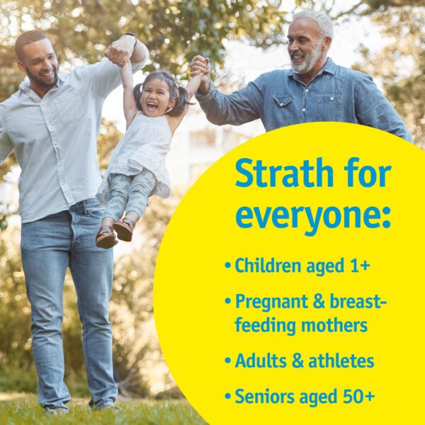 Suplemento jarabe vegetariano Strath con postbióticos y prebióticos