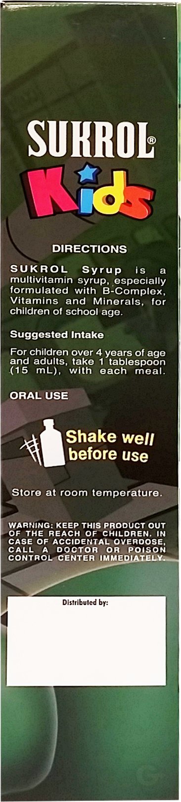 Sukrol suplemento jarabe multivitamínico presentación lateral