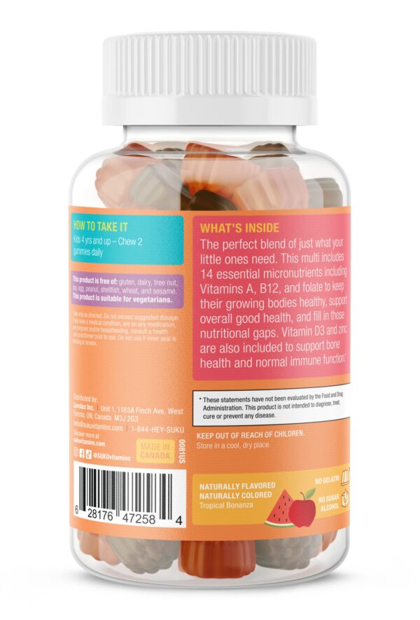 Version 1.0.0 Gomitas de sabor tropical en frasco