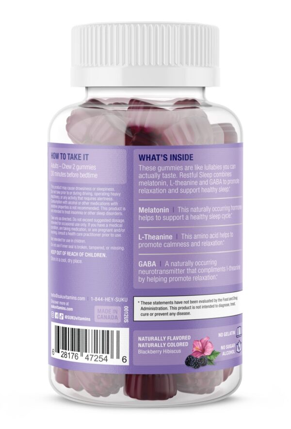 SUKU Vitamins gomitas sueño ingredientes naturales