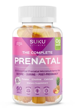 SUKU prenatal gummies bottle front view