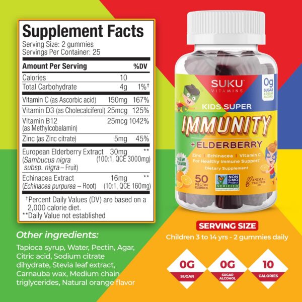 SUKU Vitamins gomas infantiles con saúco equinácea vitaminas y minerales