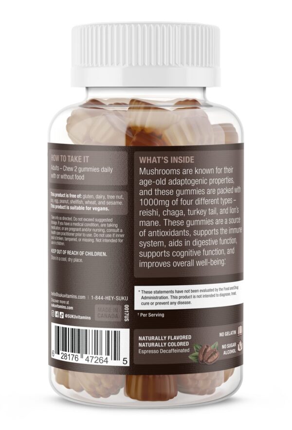 Frasco gomitas SUKU super hongos