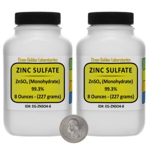 Sulfato de zinc en polvo, frascos de 8 oz