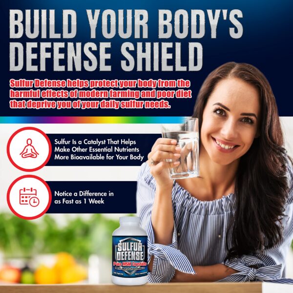 Frasco Sulfur Defense Opti-MSM 180 cápsulas