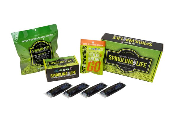 Version 1.0.0 Presentación de spirulina en stick packs verdes