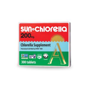 Frasco de Sun Chlorella 200 mg suplemento de alga verde