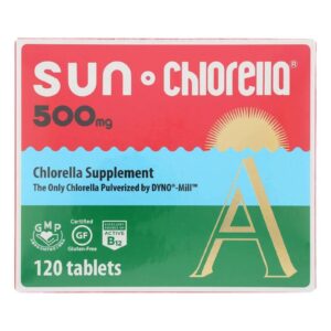 Sun Chlorella 500mg suplemento alga verde 120 cápsulas