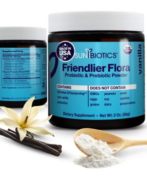 SUNBIOTICS Friendlier Flora polvo probiótico prebiótico 60 porciones
