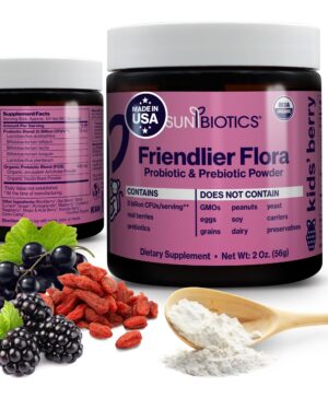 SUNBIOTICS Friendlier Flora probiótico niños polvo sabor baya