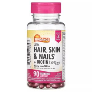 Sundance biotina 5000mcg cabello piel uñas 90 cápsulas blandas