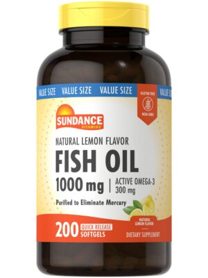 Version 1.0.0 Frasco Sundance Fish Oil Softgels 1000 mg limón