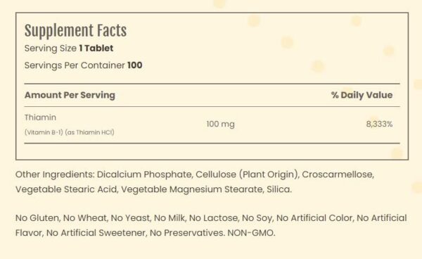 Sundance suplemento de vitamina B-1 en tabletas para adultos