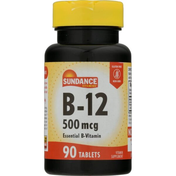 Paquete de 3 de Sundance Vitamina B-12 500 mcg 90 tabletas