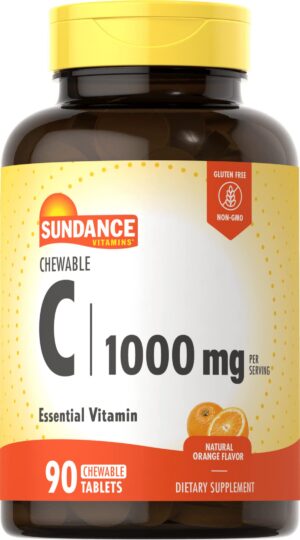 Sundance vitamina c 1000 mg tabletas masticables sabor naranja