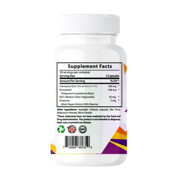 Detalle de ingredientes Sundhed Natural CoQ10 y Resveratrol