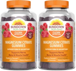 Version 1.0.0 Frasco frontal de Sundown gomitas de citrato de magnesio