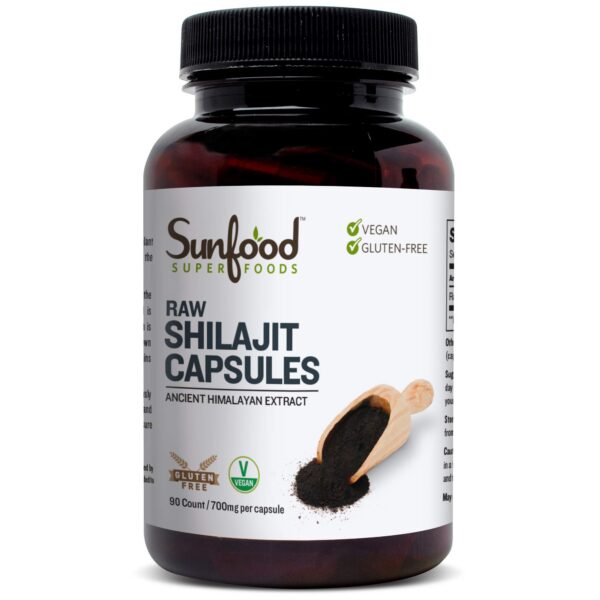 Cápsulas Sunfood Shilajit de resina pura