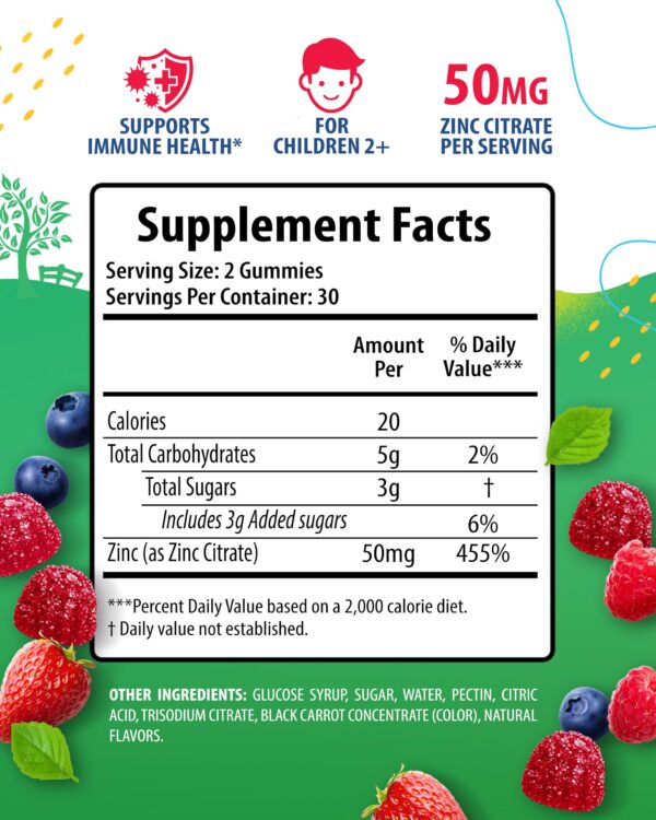 Envase de gominolas con zinc