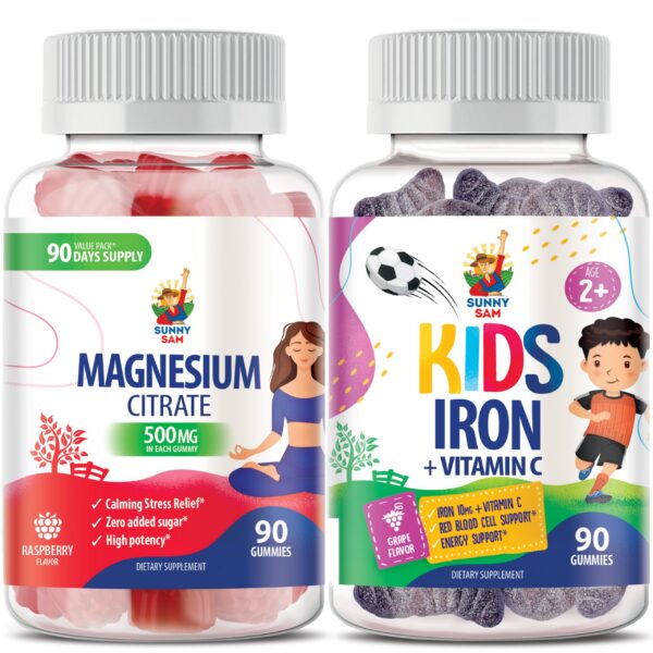 Caja Sunny Sam gomitas hier ro y magnesio