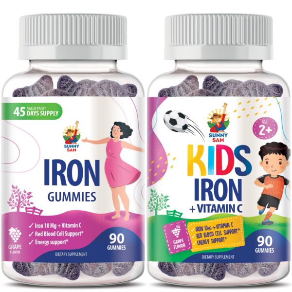 Frente de etiqueta Sunny Sam hierro gomitas