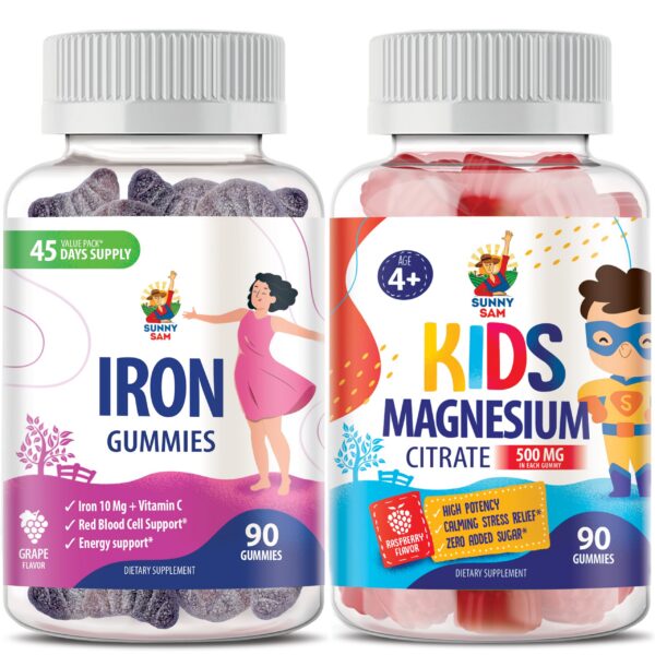 Sunny SAM gomitas magnesio frambuesa empaque frontal