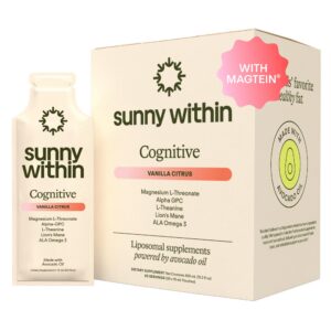 Frente del empaque Sunny Within 30 sobres veganos