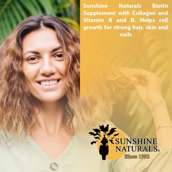 Etiqueta de suplemento biotina Sunshine Naturals