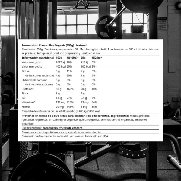 Envase con etiqueta de Sunwarrior