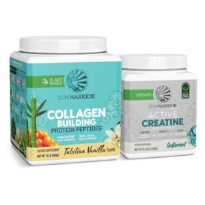 Frente del envase Sunwarrior Polvo vegano vainilla