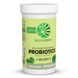 Sunwarrior probióticos veganos píldoras para digestión saludable