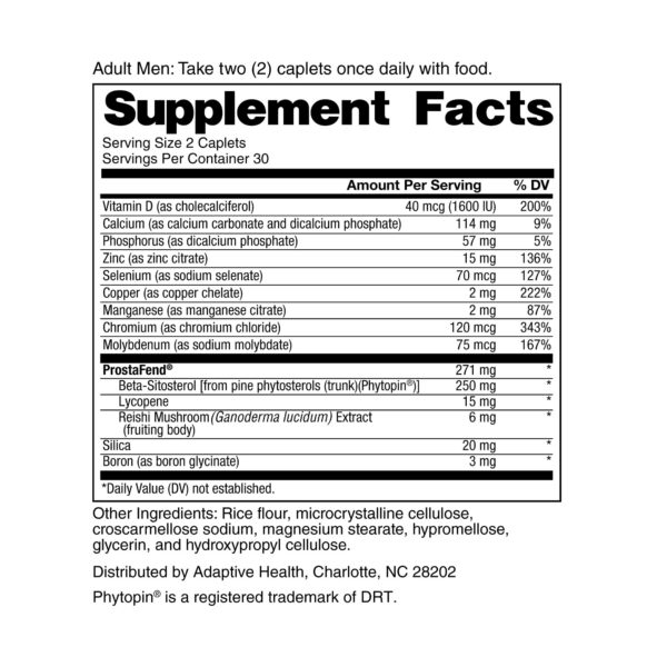 Etiqueta de beta sitosterol en SUPER BETA PROSTATE