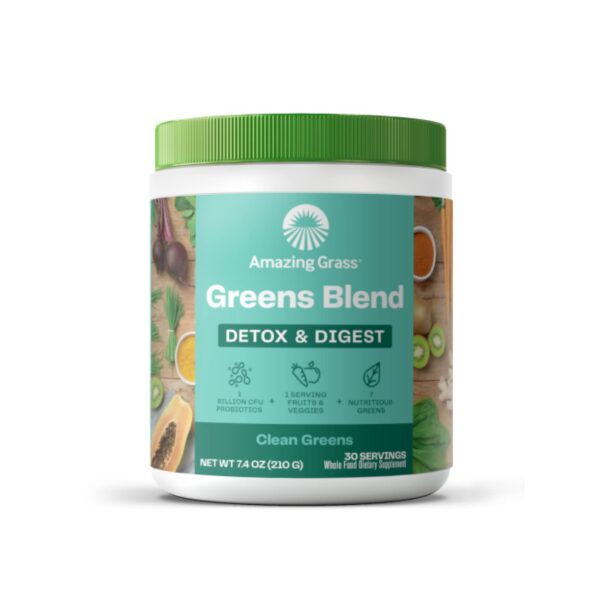 Version 1.0.0 super greens polvo mezcla orgánica para digestión y energía natural