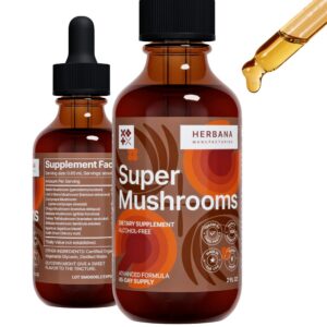 Super Mushrooms extracto líquido 2 fl oz botella frontal